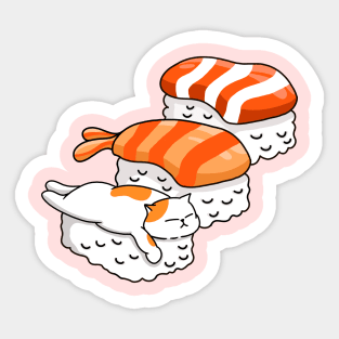 Cat and Sushi Sticker